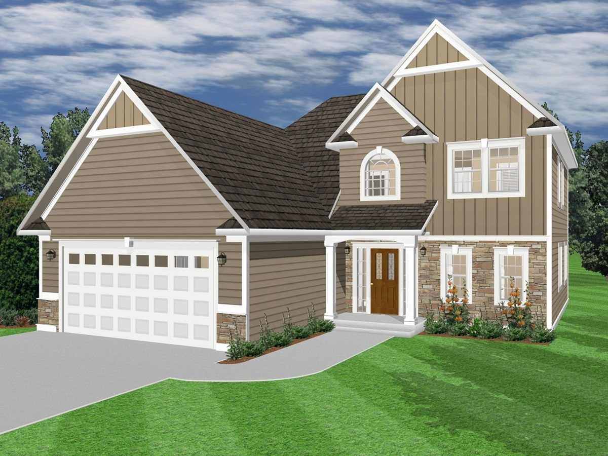 Дом из бруса с гаражом G-080